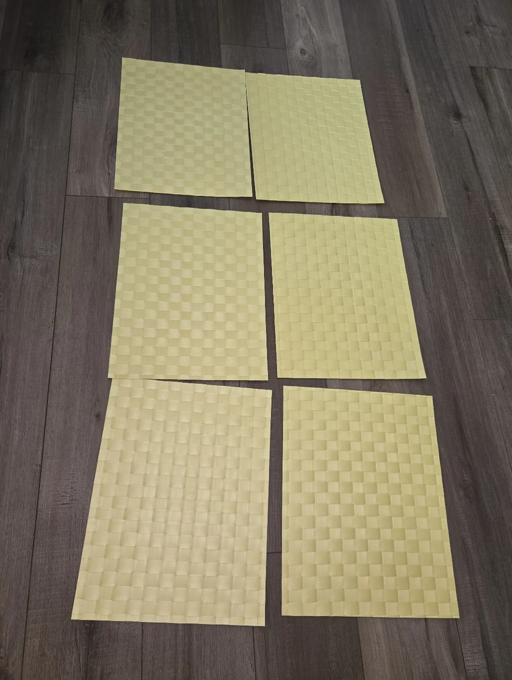 Woven Yellow Placemats Set – Textured Basket Weave Table Mats